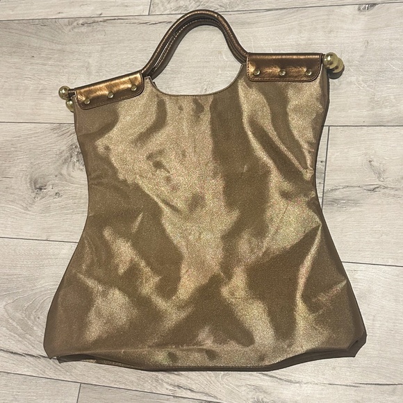 MINT Ed Hardy by Christian Audigier Gold Tote Bag – Love Kills Slowly HeartPrint - Picture 3 of 9